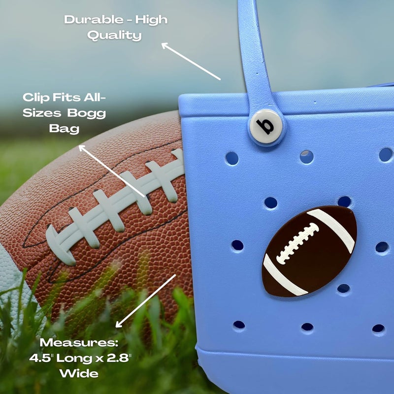 FRESHe BAGLETS - Football Charm Accessory Compatible with Bogg Bags - Decorative Football Charm Perfect for Customizing Your Tote Bag & Showing Your Team Support | Made in USA(Football) - Image 4